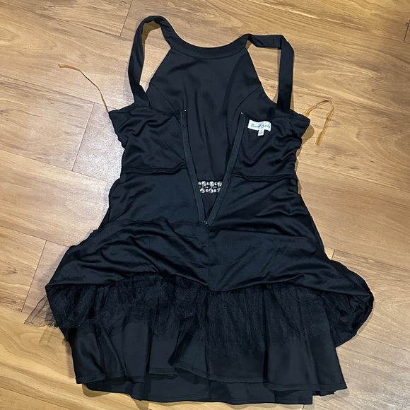 Emerald Sundae Black Mini Dress with Embellished Waist - Picture 4 of 4